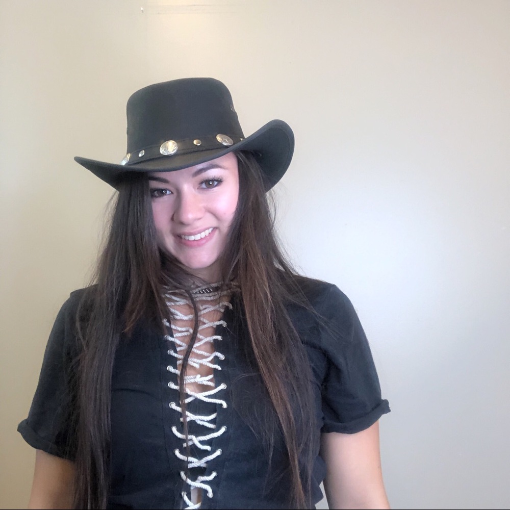 Conner | Buffalo Nickel Black Leather Hat